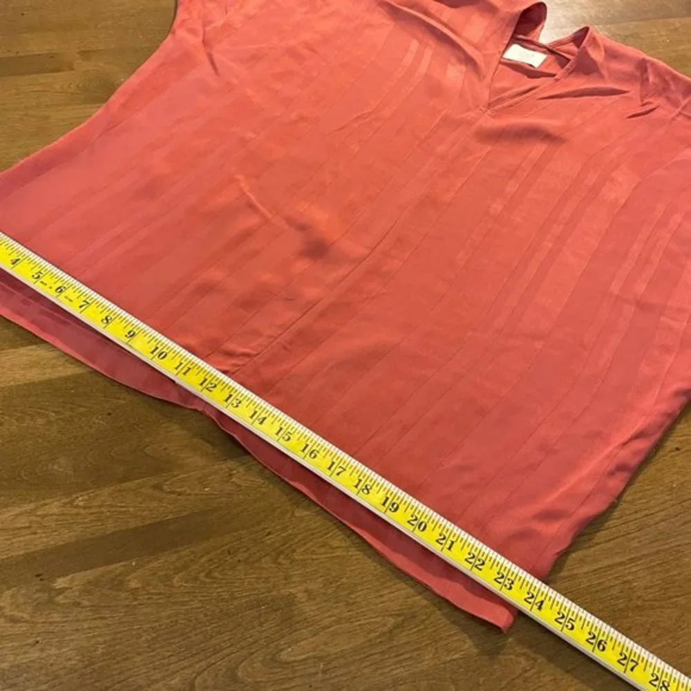 Tina Jo Women's Orange Stripe 3/4 Sleeve Shirt Top‎ Blouse Sz M